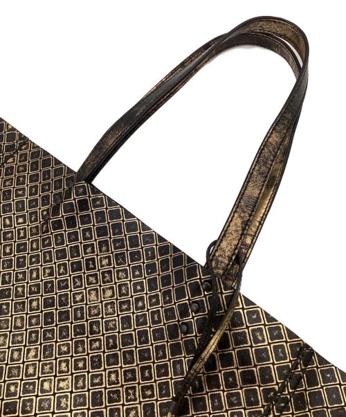 BOTTEGA VENETA（ボッテガベネタ）BOTTEGA VENETA (ボッテガベネタ) イントレッチオミラージュ トートバッグ ブラック×ゴールドの古着・服飾アイテム