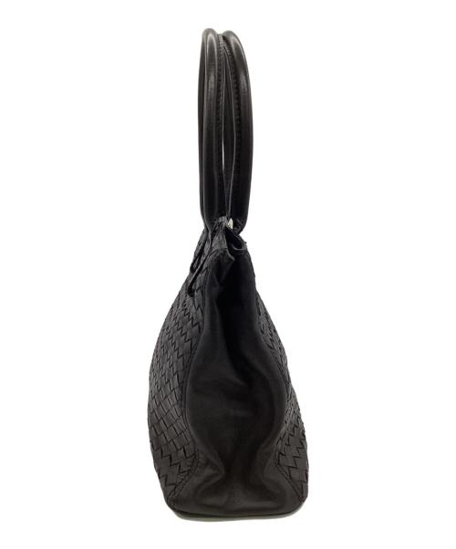 BOTTEGA VENETA（ボッテガベネタ）BOTTEGA VENETA (ボッテガベネタ) イントレチャート ハンドバッグ ブラックの古着・服飾アイテム