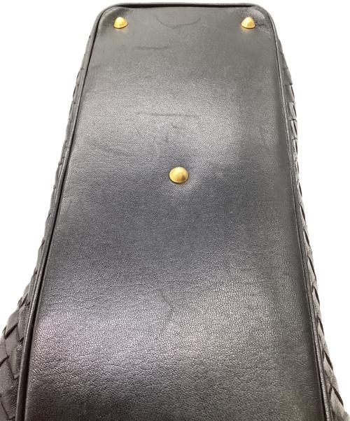 BOTTEGA VENETA（ボッテガベネタ）BOTTEGA VENETA (ボッテガベネタ) イントレチャート ハンドバッグ ブラックの古着・服飾アイテム