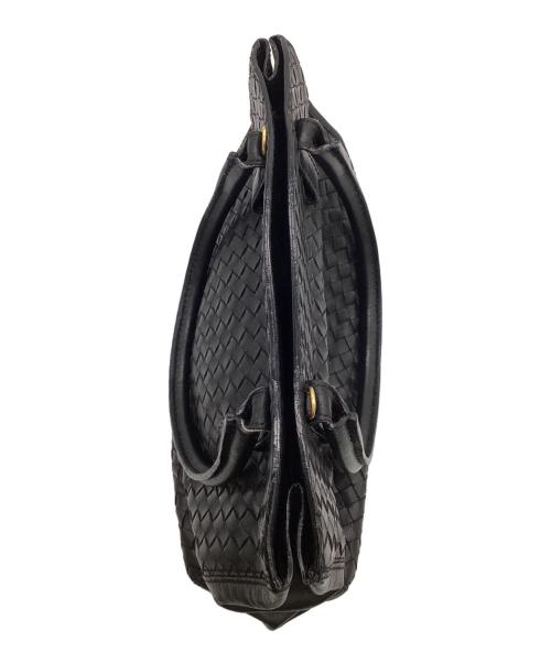 BOTTEGA VENETA（ボッテガベネタ）BOTTEGA VENETA (ボッテガベネタ) イントレチャート ハンドバッグ ブラックの古着・服飾アイテム