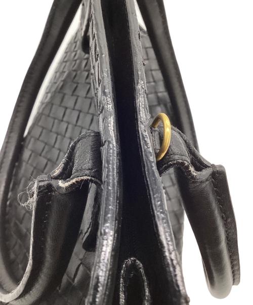 BOTTEGA VENETA（ボッテガベネタ）BOTTEGA VENETA (ボッテガベネタ) イントレチャート ハンドバッグ ブラックの古着・服飾アイテム