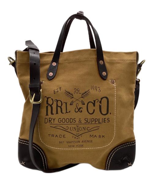 RRL（ダブルアールエル）RRL (ダブルアールエル) 2WAYトートバッグ ブラウン×ブラックの古着・服飾アイテム