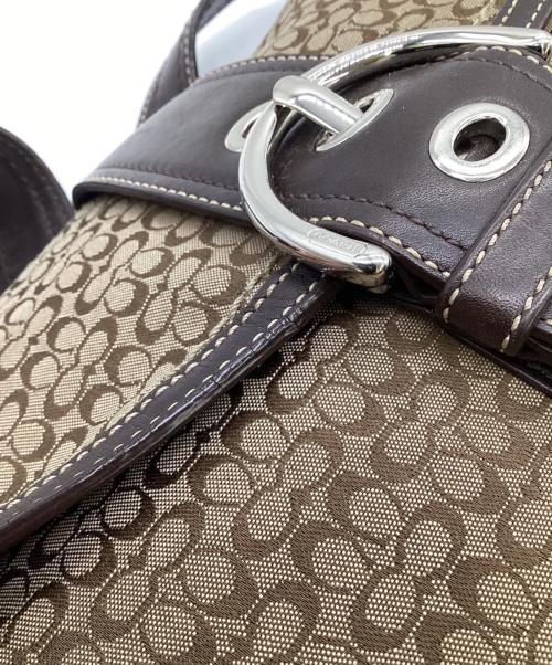 COACH（コーチ）COACH (コーチ) ミニシグネチャー SOHO（ソーホー）ワンショルダーバッグ ベージュ×ブラウンの古着・服飾アイテム