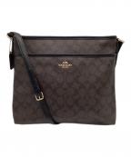 COACHコーチ）の古着「シグネチャー ファイル バッグ」｜ダークブラウン