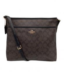 COACH（コーチ）の古着「シグネチャー ファイル バッグ」｜ダークブラウン