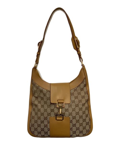 GUCCI（グッチ）GUCCI (グッチ) GGキャンバス ワンショルダーバッグ ベージュ・ブラウンの古着・服飾アイテム