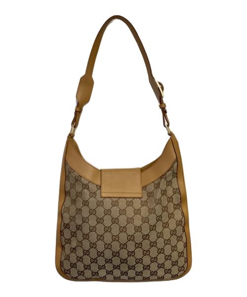 GUCCI（グッチ）GUCCI (グッチ) GGキャンバス ワンショルダーバッグ ベージュ・ブラウンの古着・服飾アイテム