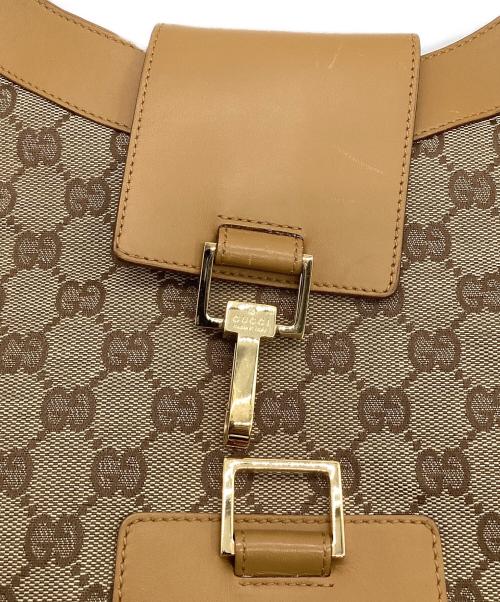 GUCCI（グッチ）GUCCI (グッチ) GGキャンバス ワンショルダーバッグ ベージュ・ブラウンの古着・服飾アイテム