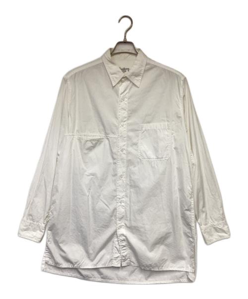Yohji Yamamoto pour homme（ヨウジヤマモト プールオム）Yohji Yamamoto pour homme (ヨウジヤマモト プールオム) Front Switching Broad cloth Blouse（フロント スウィッチング ブロード クロス ブラウス） ホワイト サイズ:3の古着・服飾アイテム