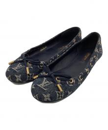 LOUIS VUITTON（ルイ ヴィトン）の古着「モノグラム デニム バレエシューズ」｜ネイビー