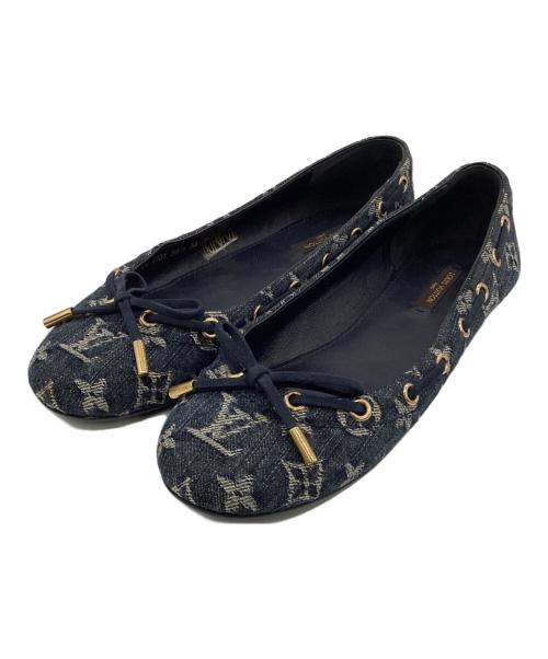 LOUIS VUITTON（ルイ ヴィトン）LOUIS VUITTON (ルイ ヴィトン) モノグラム デニム バレエシューズ ネイビー サイズ:36 1/2の古着・服飾アイテム