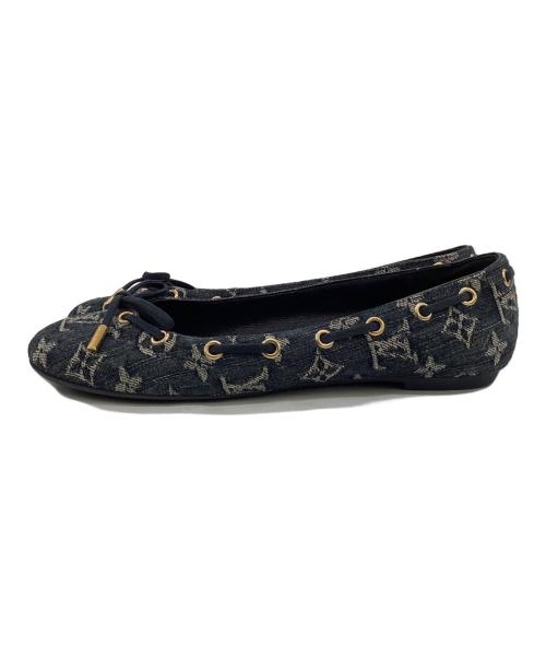 LOUIS VUITTON（ルイ ヴィトン）LOUIS VUITTON (ルイ ヴィトン) モノグラム デニム バレエシューズ ネイビー サイズ:36 1/2の古着・服飾アイテム