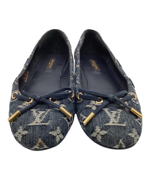 LOUIS VUITTON（ルイ ヴィトン）LOUIS VUITTON (ルイ ヴィトン) モノグラム デニム バレエシューズ ネイビー サイズ:36 1/2の古着・服飾アイテム