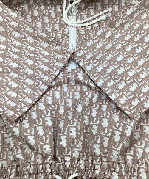Christian Dior（クリスチャン ディオール）Christian Dior (クリスチャン ディオール) オブリーク フーディ 半袖ワンピース ピンクベージュ・ホワイト サイズ:36の古着・服飾アイテム