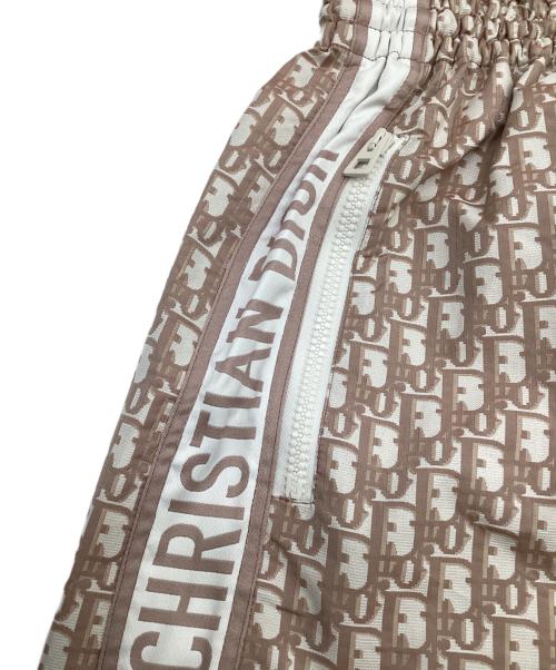 Christian Dior（クリスチャン ディオール）Christian Dior (クリスチャン ディオール) オブリーク フーディ 半袖ワンピース ピンクベージュ・ホワイト サイズ:36の古着・服飾アイテム