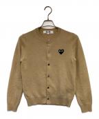 PLAY COMME des GARCONSプレイコムデギャルソン）の古着「クルーネック カーディガン」｜ベージュ