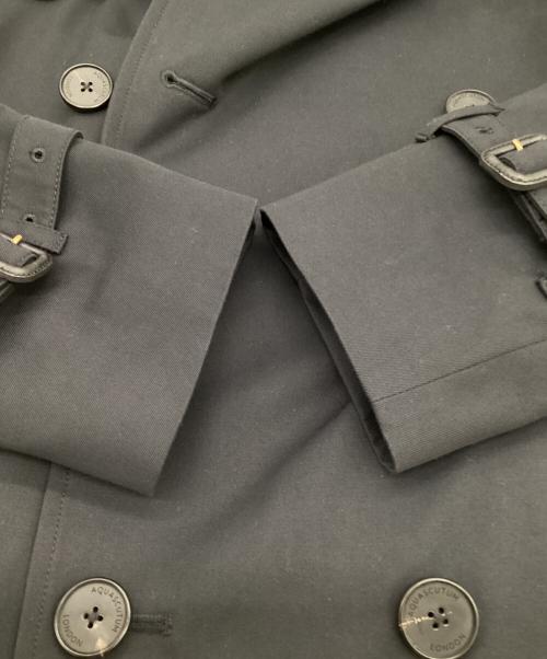 Aquascutum（アクアスキュータム）Aquascutum (アクアスキュータム) Princegate（プリンスゲート）ショート トレンチコート ネイビー サイズ:36の古着・服飾アイテム