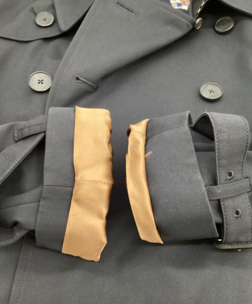 Aquascutum（アクアスキュータム）Aquascutum (アクアスキュータム) Princegate（プリンスゲート）ショート トレンチコート ネイビー サイズ:36の古着・服飾アイテム