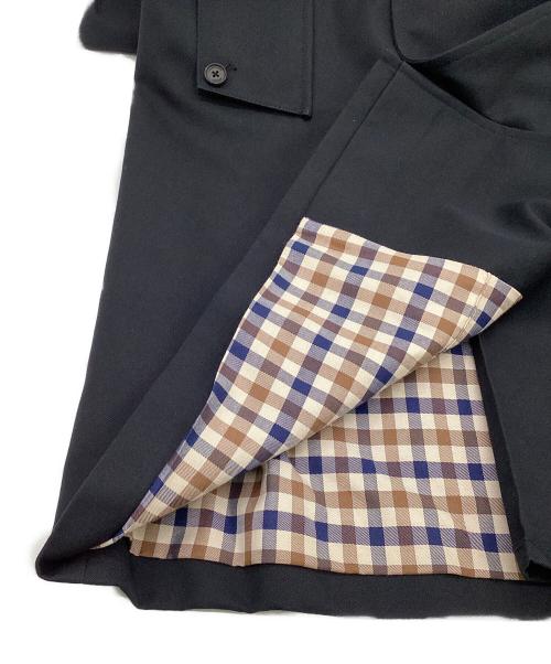 Aquascutum（アクアスキュータム）Aquascutum (アクアスキュータム) Princegate（プリンスゲート）ショート トレンチコート ネイビー サイズ:36の古着・服飾アイテム