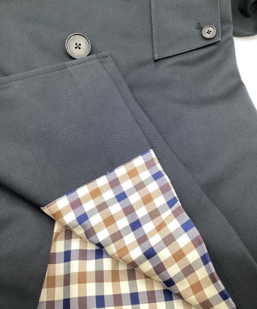 Aquascutum（アクアスキュータム）Aquascutum (アクアスキュータム) Princegate（プリンスゲート）ショート トレンチコート ネイビー サイズ:36の古着・服飾アイテム