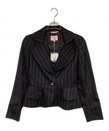 Vivienne Westwood RED LABEL（ヴィヴィアンウエストウッドレッドレーベル）の古着「ストライプ ラブジャケット」｜ブラック