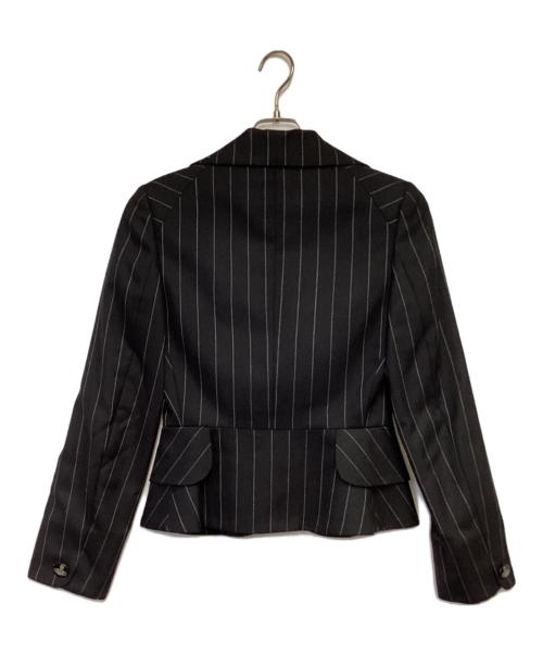 Vivienne Westwood RED LABEL（ヴィヴィアンウエストウッドレッドレーベル）Vivienne Westwood RED LABEL (ヴィヴィアンウエストウッドレッドレーベル) ストライプ ラブジャケット ブラック サイズ:02の古着・服飾アイテム