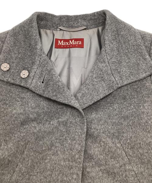 Max Mara Studio（マックスマーラ ストゥディオ）Max Mara Studio (マックスマーラ ストゥディオ) ウール スタンドカラーコート グレー サイズ:40の古着・服飾アイテム
