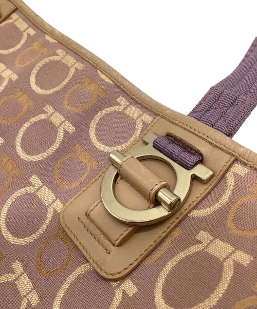 Salvatore Ferragamo（サルヴァトーレ フェラガモ）Salvatore Ferragamo (サルヴァトーレ フェラガモ) トートバッグ ベージュ×パープルの古着・服飾アイテム