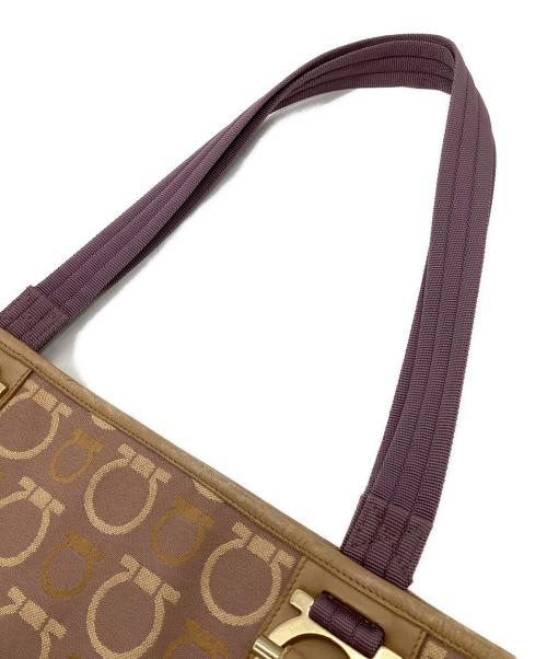 Salvatore Ferragamo（サルヴァトーレ フェラガモ）Salvatore Ferragamo (サルヴァトーレ フェラガモ) トートバッグ ベージュ×パープルの古着・服飾アイテム