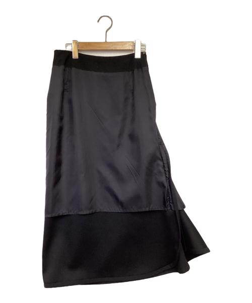 YOHJI YAMAMOTO（ヨウジヤマモト）YOHJI YAMAMOTO (ヨウジヤマモト) ウールサイドフレアスカート ブラック サイズ:1の古着・服飾アイテム