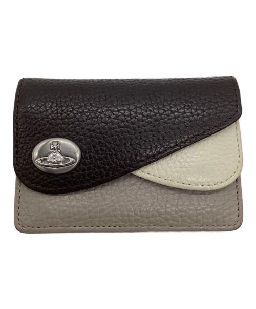 Vivienne Westwood（ヴィヴィアンウエストウッド）Vivienne Westwood (ヴィヴィアンウエストウッド) ダブルフラップ カードケース ブラウン×ベージュの古着・服飾アイテム