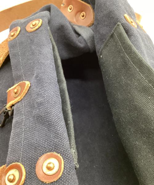 JOSHU+VELA（ジョシュ+ベラ）JOSHU+VELA (ジョシュ+ベラ) 2WAYバッグ ネイビー×ブラウンの古着・服飾アイテム