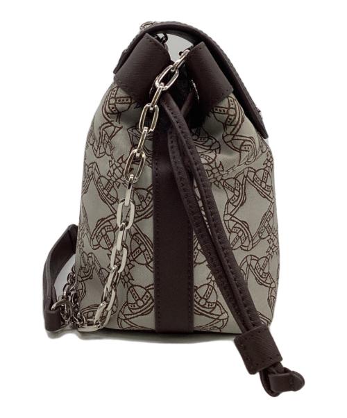 Vivienne Westwood（ヴィヴィアンウエストウッド）Vivienne Westwood (ヴィヴィアンウエストウッド) チェーンショルダーバッグ グレー×ブラウンの古着・服飾アイテム
