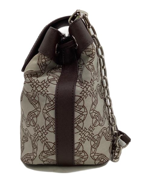 Vivienne Westwood（ヴィヴィアンウエストウッド）Vivienne Westwood (ヴィヴィアンウエストウッド) チェーンショルダーバッグ グレー×ブラウンの古着・服飾アイテム