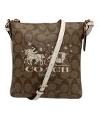 COACHコーチ）の古着「シグネチャー ショルダーバッグ」｜ブラウン×ベージュ