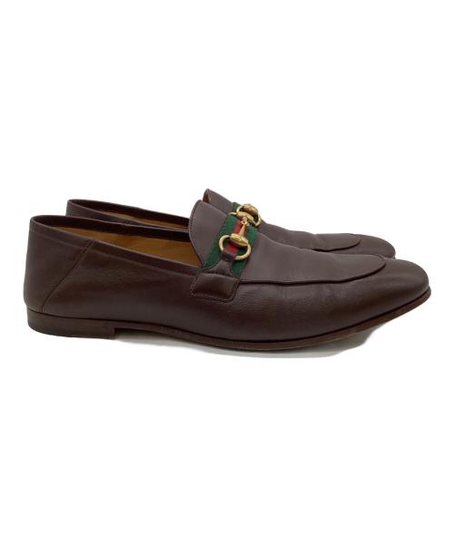 GUCCI（グッチ）GUCCI (グッチ) シェリーライン ビット ローファー ブラウン サイズ:9 1/2の古着・服飾アイテム