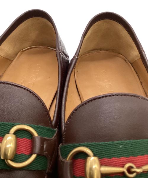 GUCCI（グッチ）GUCCI (グッチ) シェリーライン ビット ローファー ブラウン サイズ:9 1/2の古着・服飾アイテム