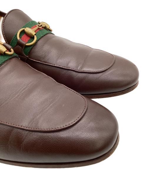 GUCCI（グッチ）GUCCI (グッチ) シェリーライン ビット ローファー ブラウン サイズ:9 1/2の古着・服飾アイテム