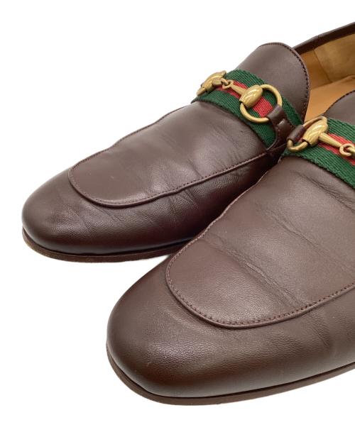 GUCCI（グッチ）GUCCI (グッチ) シェリーライン ビット ローファー ブラウン サイズ:9 1/2の古着・服飾アイテム