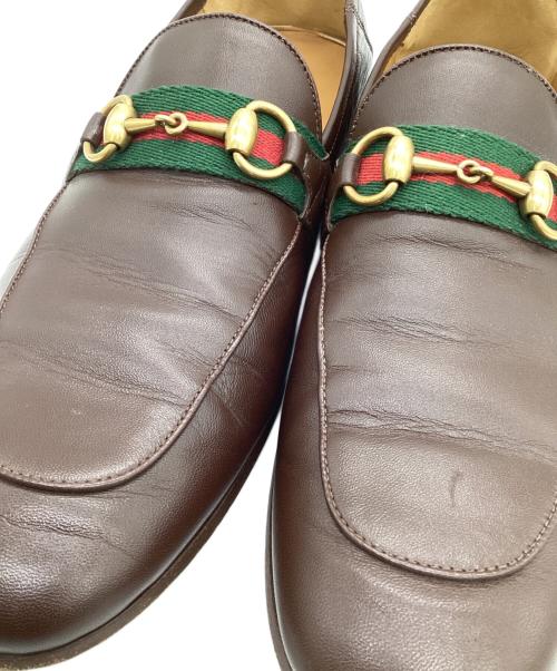 GUCCI（グッチ）GUCCI (グッチ) シェリーライン ビット ローファー ブラウン サイズ:9 1/2の古着・服飾アイテム