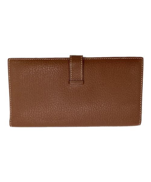 HERMES（エルメス）HERMES (エルメス) ベアン クラシック シェーブル 長財布 ブラウンの古着・服飾アイテム