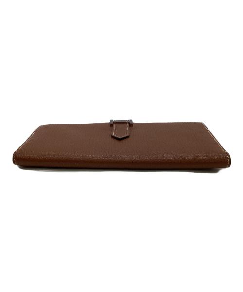 HERMES（エルメス）HERMES (エルメス) ベアン クラシック シェーブル 長財布 ブラウンの古着・服飾アイテム