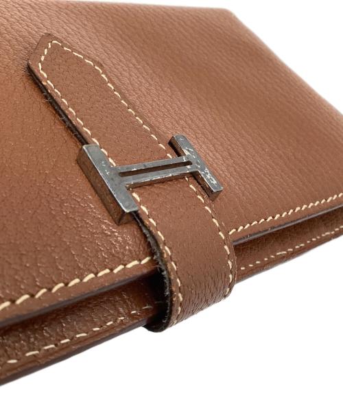 HERMES（エルメス）HERMES (エルメス) ベアン クラシック シェーブル 長財布 ブラウンの古着・服飾アイテム