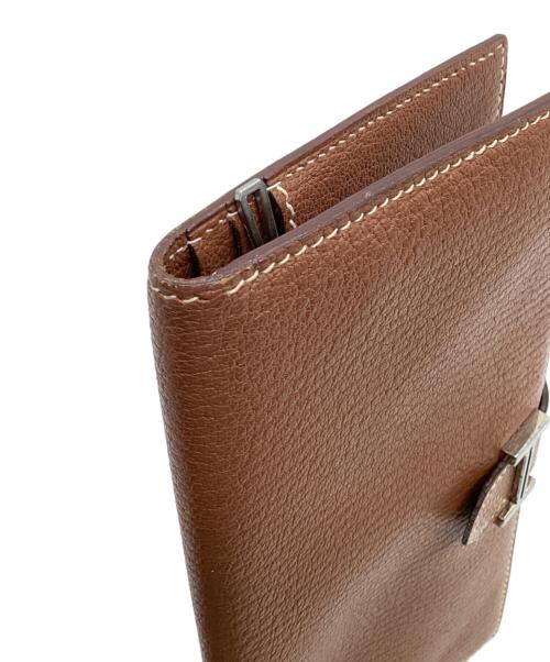 HERMES（エルメス）HERMES (エルメス) ベアン クラシック シェーブル 長財布 ブラウンの古着・服飾アイテム
