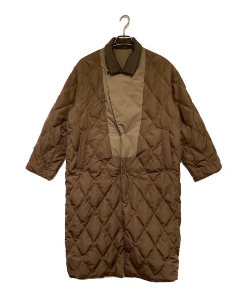 boutique ordinary（ブティークオーディナリー）boutique ordinary (ブティークオーディナリー) リバーシブルチェスターダウンコート ブラウン サイズ:Fの古着・服飾アイテム