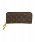 LOUIS VUITTON（ルイヴィトン）の古着「ポルトフォイユ・クレマンス・ミモザ」｜ブラウン×イエロー