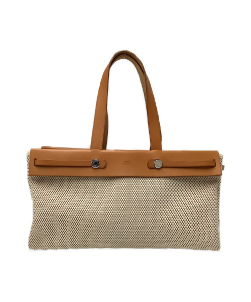 HERMES（エルメス）HERMES (エルメス) カバスMM ブラウン×ベージュ カバスMM C□Gの古着・服飾アイテム