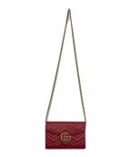 GUCCIグッチ）の古着「チェーンショルダーバッグ」｜レッド