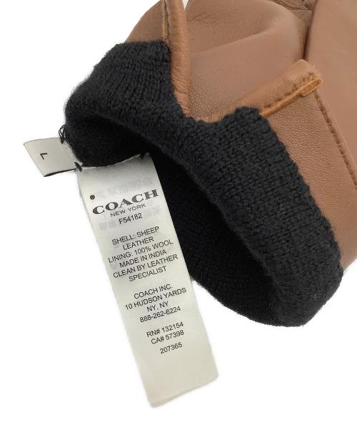COACH（コーチ）COACH (コーチ) レザーグローブ F54182 ブラウン サイズ:Lの古着・服飾アイテム