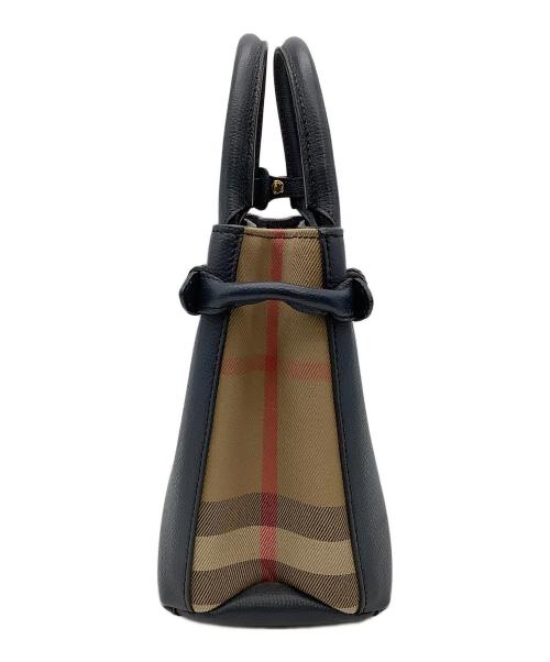 BURBERRY（バーバリー）BURBERRY (バーバリー) BANNER BAG HOUSE CHECK 2WAYバッグ 4023703 ネイビー×ベージュの古着・服飾アイテム